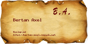 Bertan Axel névjegykártya
